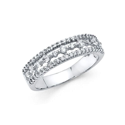14K White Gold Fancy Cubic Zirconia Ring