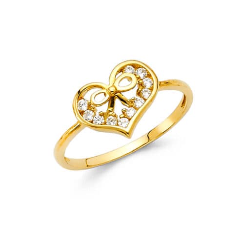 14K Yellow Gold Fancy Cubic Zirconia Ring