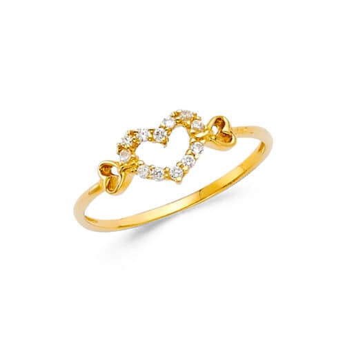 14K Yellow Gold Fancy Cubic Zirconia Ring