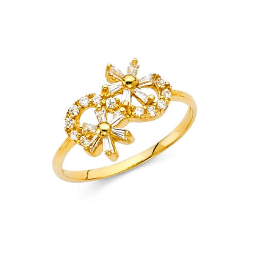 14K Yellow Gold Fancy Cubic Zirconia Ring