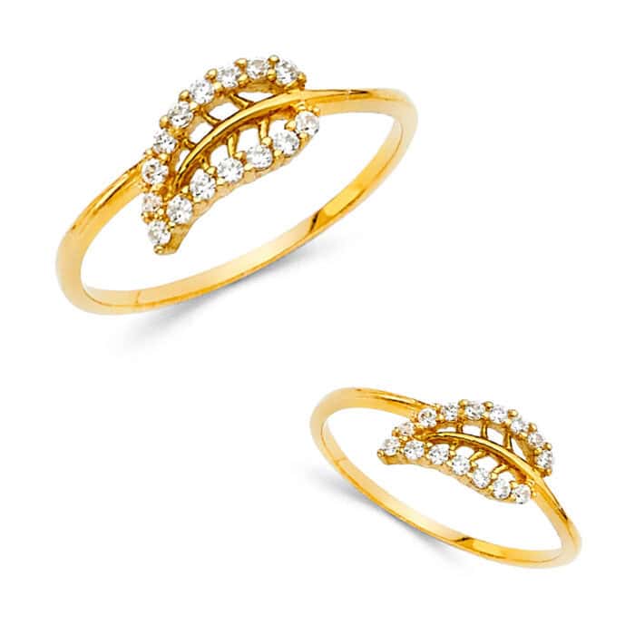14K Yellow Gold Cubic Zirconia Fancy Ring - Image 3
