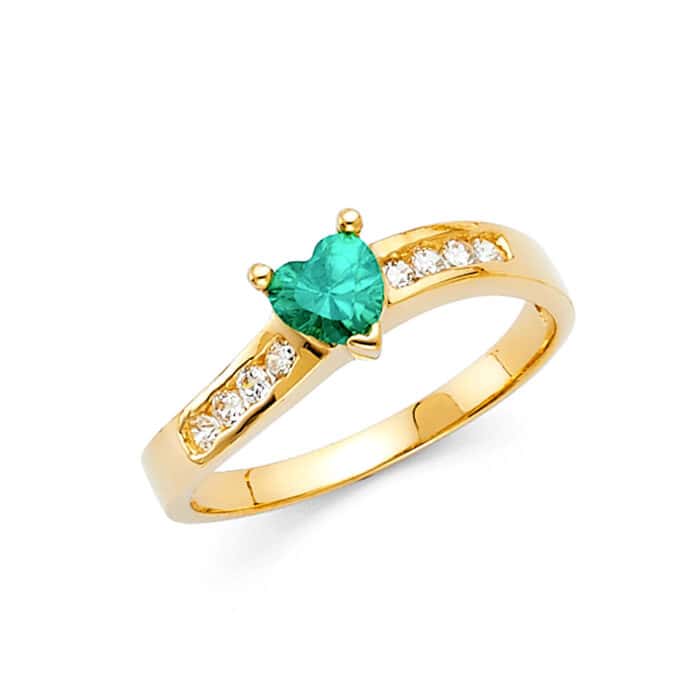 14K Yellow Gold Ladies Fancy Cubic Zirconia Ring