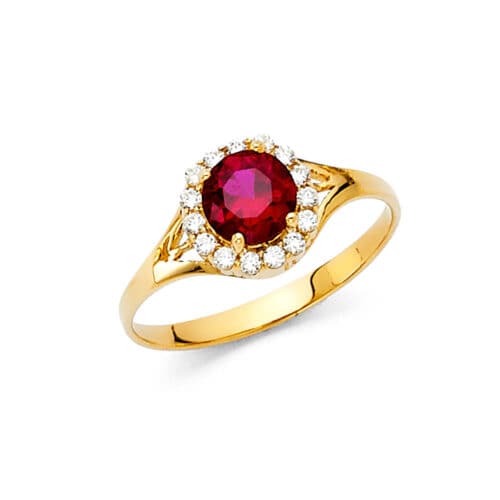 14K Yellow Gold Ladies Fancy Cubic Zirconia Ring