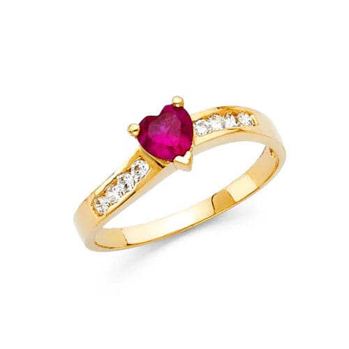 14K Yellow Gold Ladies Fancy Cubic Zirconia Ring