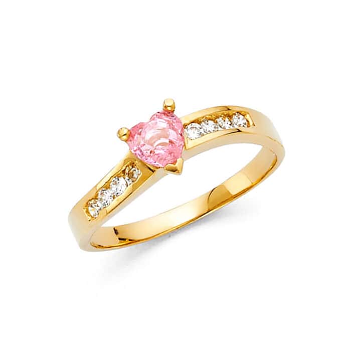14K Yellow Gold Ladies Fancy Cubic Zirconia Ring