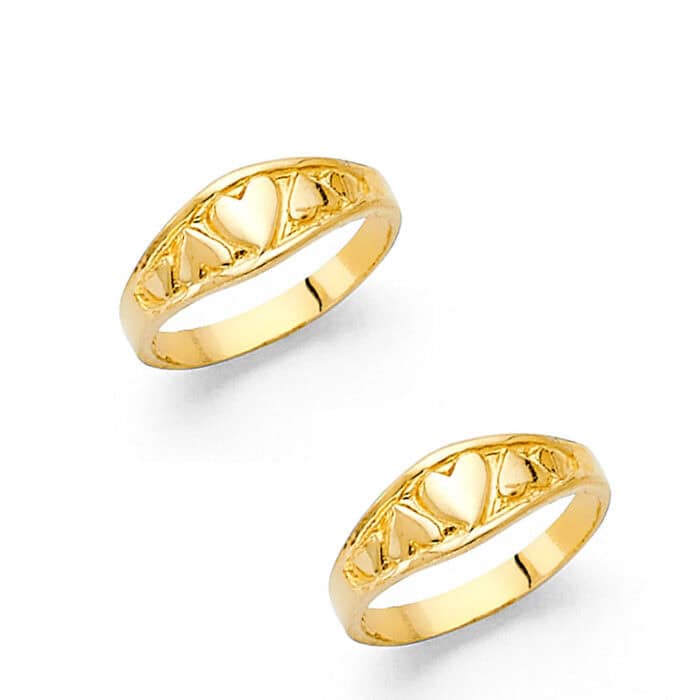 14K Yellow Gold Cubic Zirconia Babies Ring - Image 3