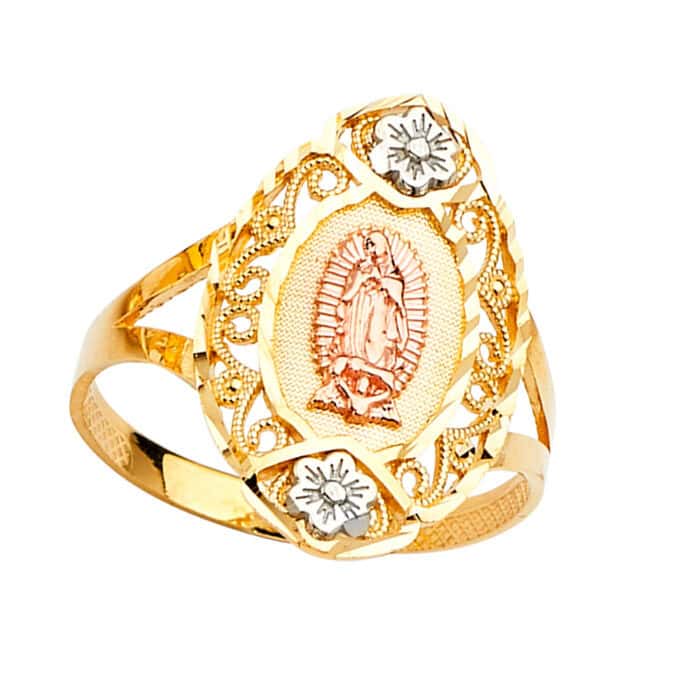 14K Tri Color Gold Guadalupe Ring - Image 2