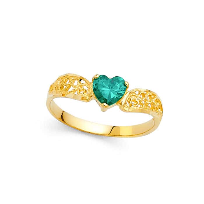 14K Yellow Gold Ladies Fancy Cubic Zirconia Ring - Image 2