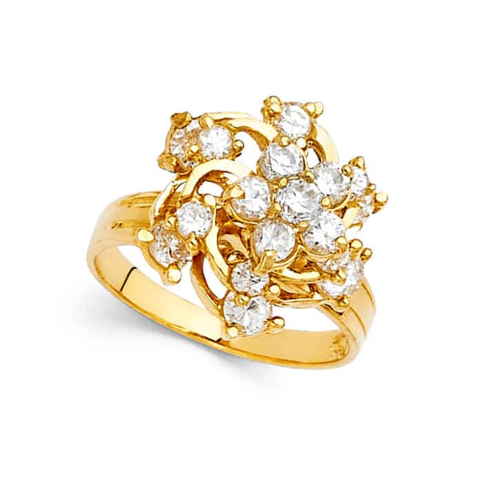 14K Yellow Gold Cubic Zirconia Motion Ring - Image 2