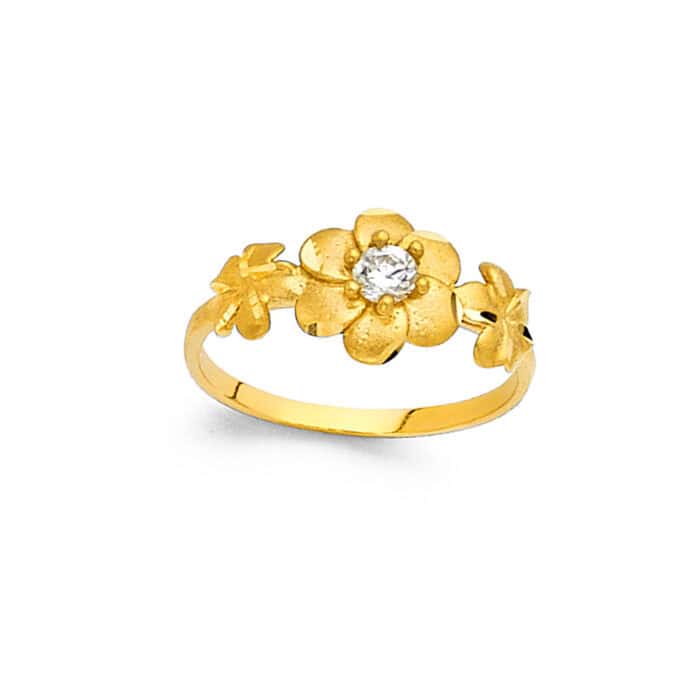 14K Yellow Gold Cubic Zirconia Fancy Ring - Image 2