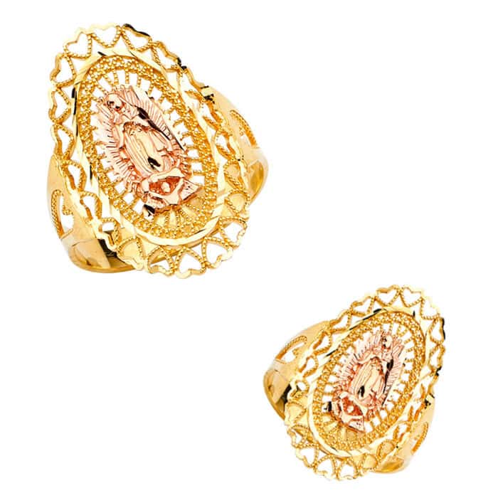 14K Tri Color Gold Guadalupe Ring - Image 3