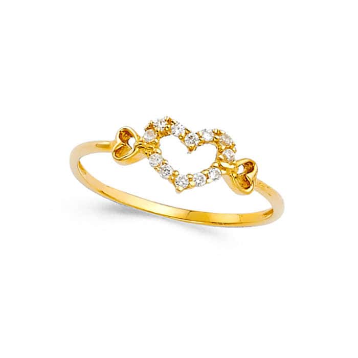 14K Yellow Gold Fancy Cubic Zirconia Ring - Image 2
