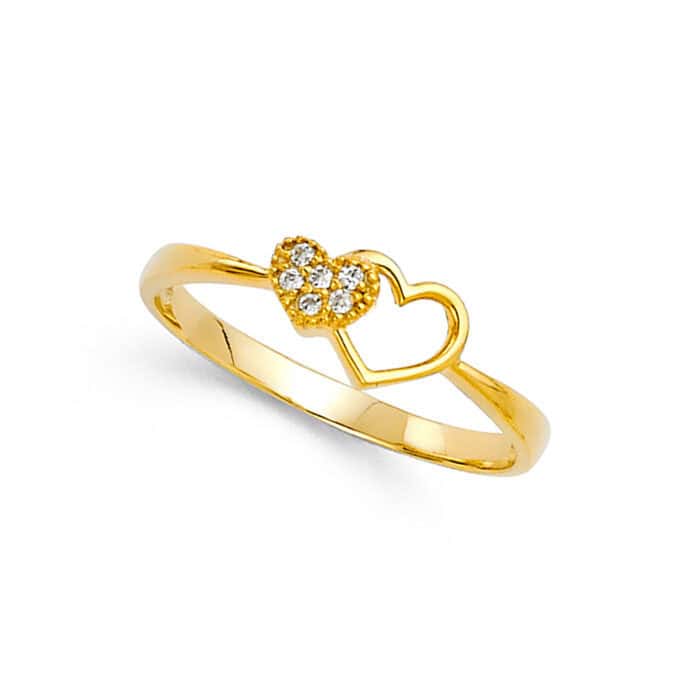 14K Yellow Gold Cubic Zirconia Fancy Ring - Image 2