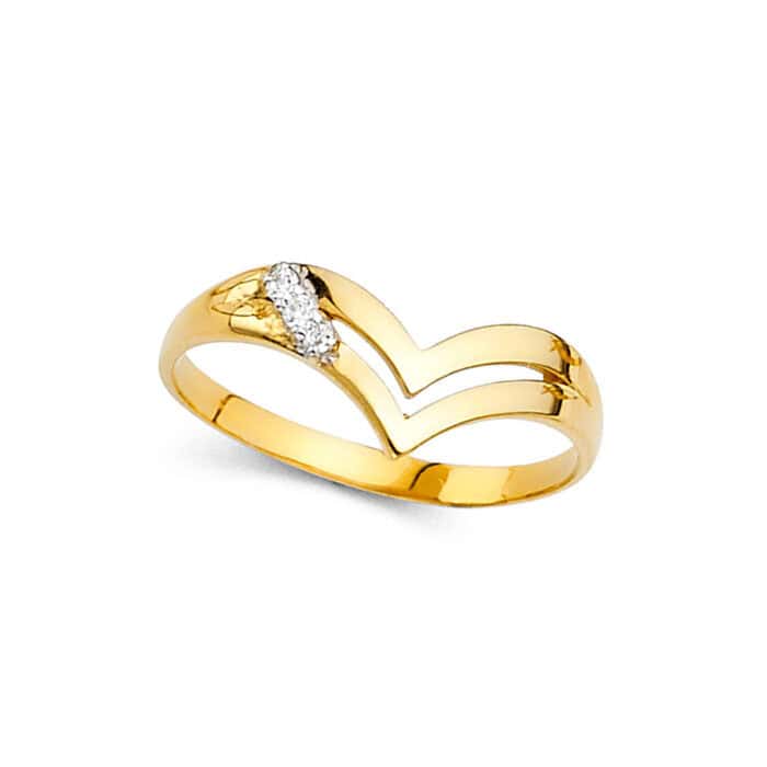 14K Yellow Gold Cubic Zirconia Fancy Ring - Image 2