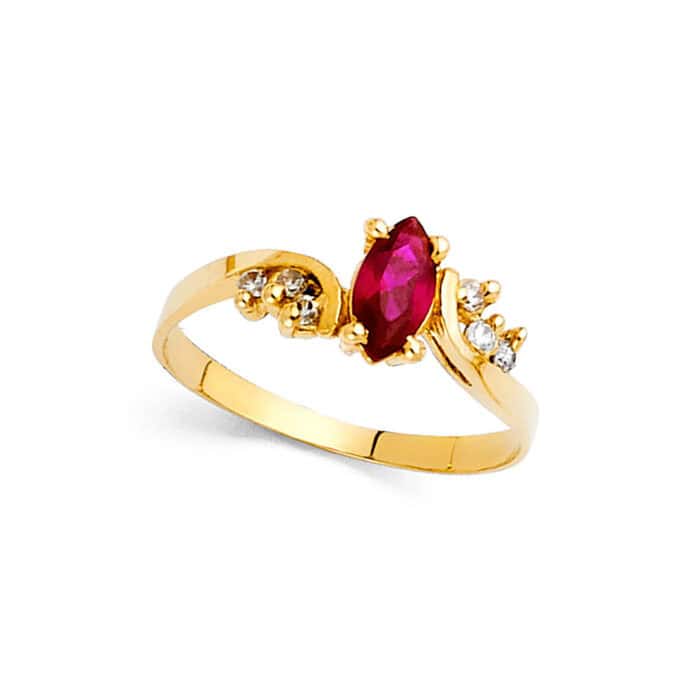 14K Yellow Gold Cubic Zirconia Fancy Ring - Image 2