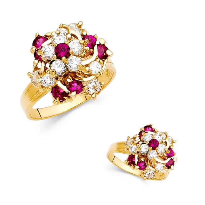 14K Yellow Gold Cubic Zirconia 15 Years Motion Ring - Image 3