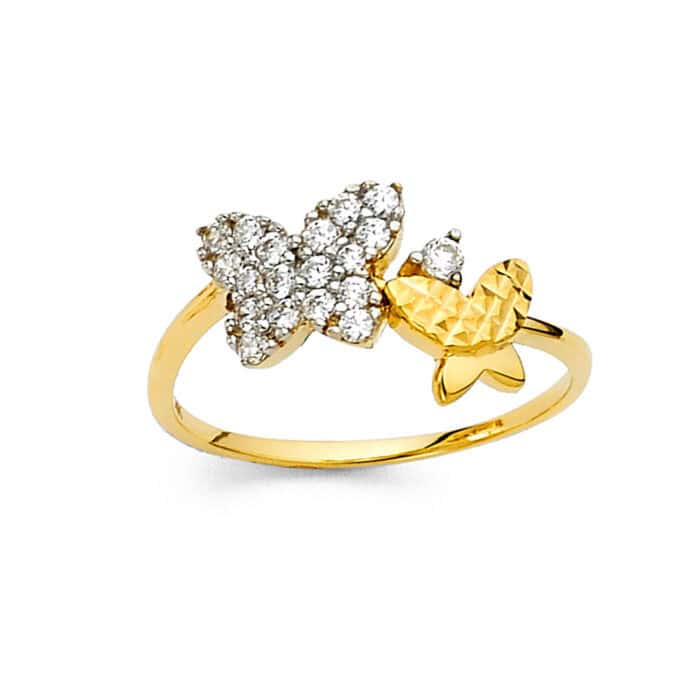14K Yellow Gold Cubic Zirconia Fancy Ring - Image 2