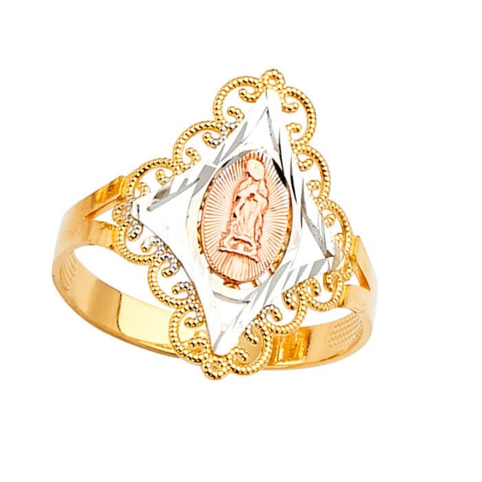 14K Tri Color Gold Guadalupe Ring - Image 2