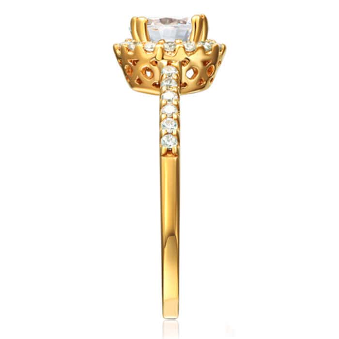 14K Yellow Gold Cubic Zirconia Engagement Ring - Image 3