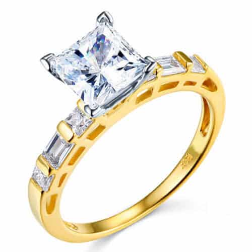 14K Yellow Gold Cubic Zirconia Engagement Ring Only