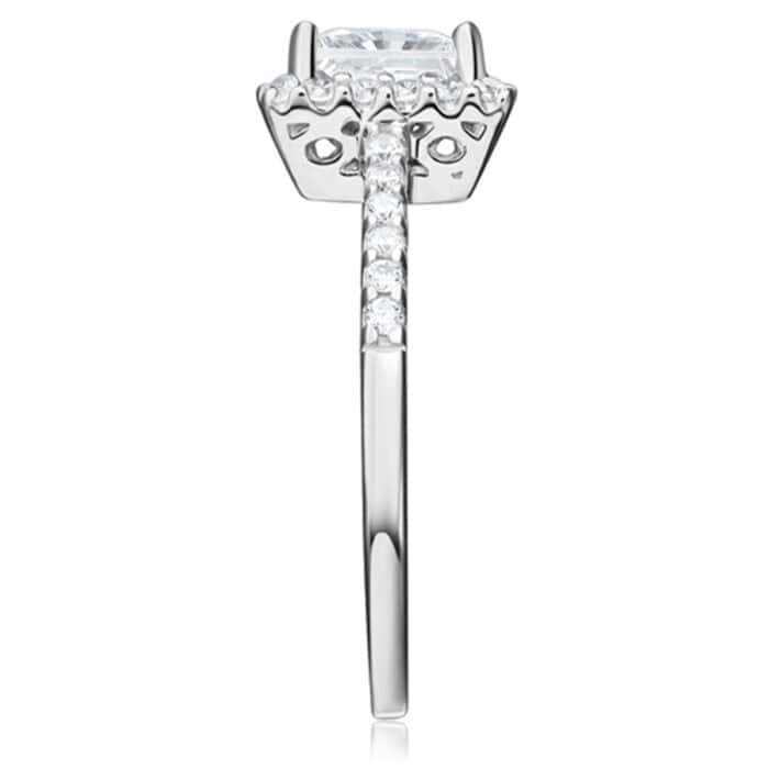 14K White Gold Cubic Zirconia Engagement Ring - Image 3