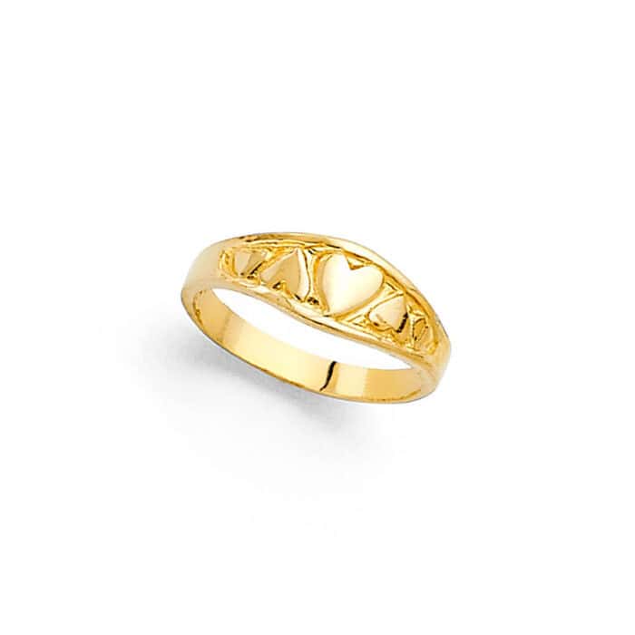 14K Yellow Gold Cubic Zirconia Babies Ring - Image 2