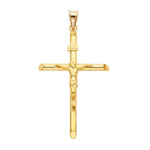 14K Yellow Gold Religious Crucifix Pendant