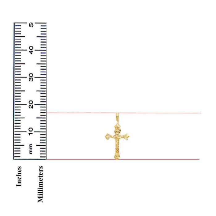 14K Yellow Gold Religious Crucifix Pendant - Image 3