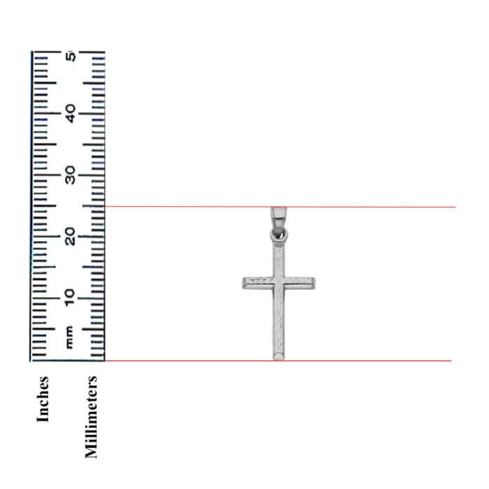 14K White Gold Religious Cross Pendant - Image 3