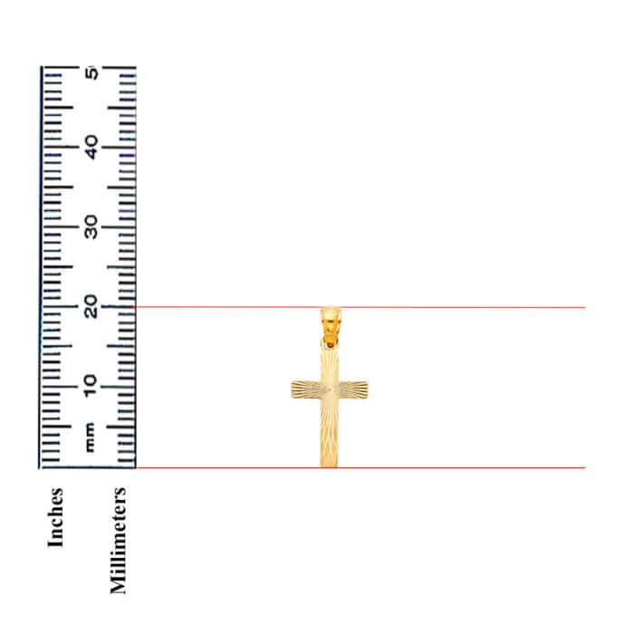 14K Yellow Gold Religious Cross Stamp Pendant - Image 3