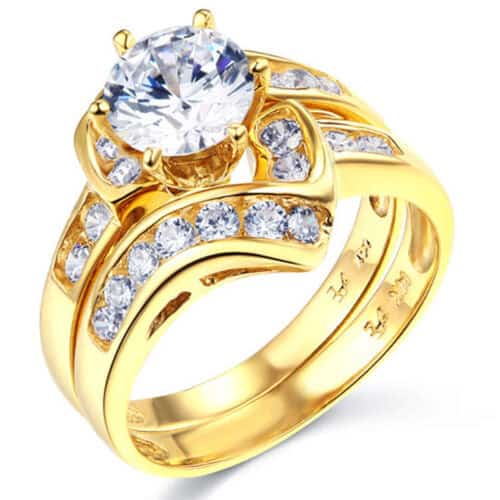 14K Yellow Gold Cubic Zirconia Duo Set