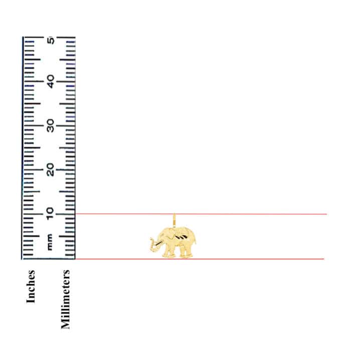 14K Yellow Gold Elephant Pendant - Image 3