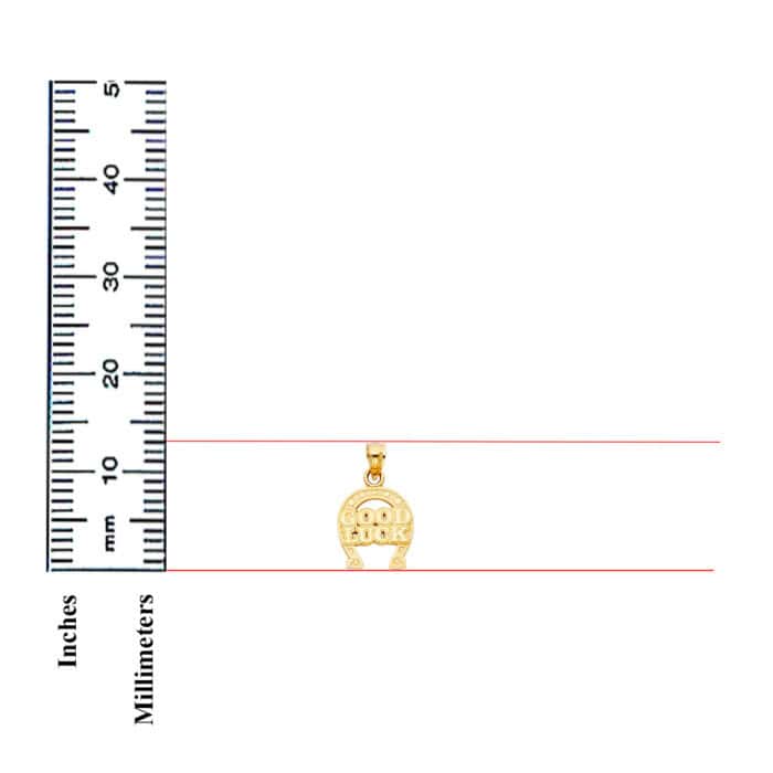 14K Yellow Gold Lucky Horsehoe Pendant - Image 3