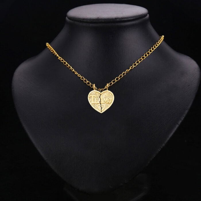 14K Yellow Gold Teamo Heart 2 Piece Pendant - Image 2