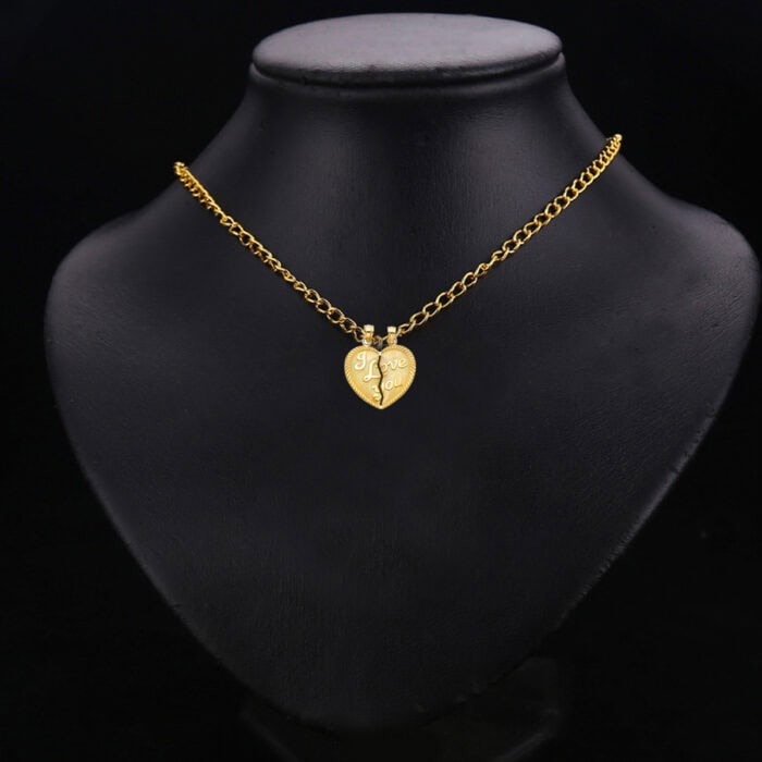 14K Yellow Gold Teamo Heart 2 Piece Pendant - Image 2