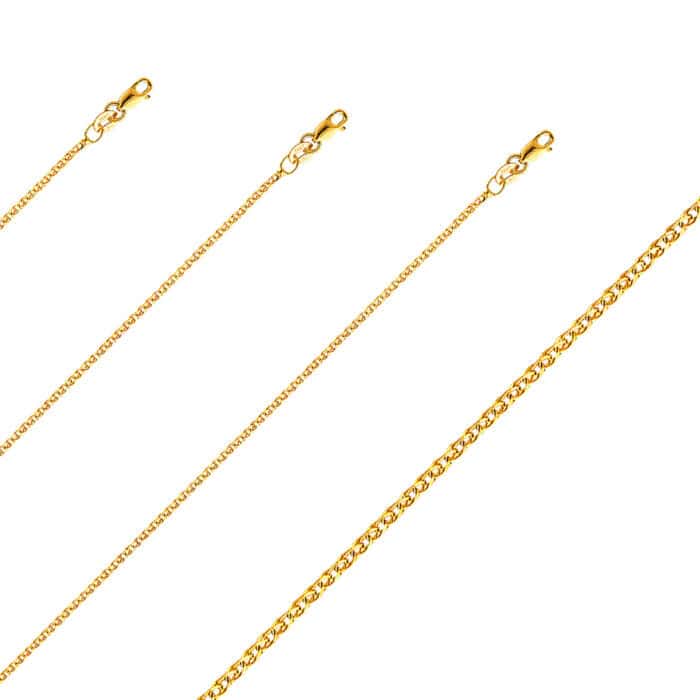 14K Yellow Gold 1.5mm Flat Open Wheat Chain - Image 2
