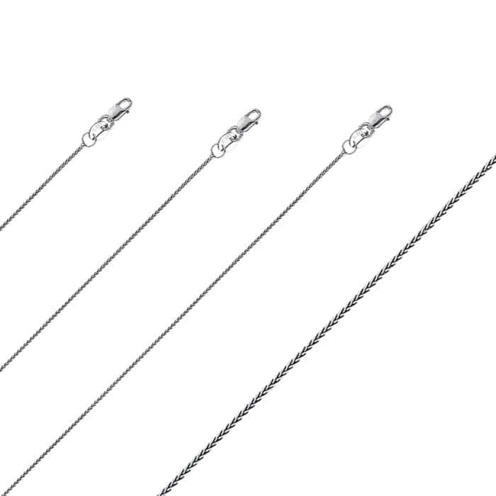 14K White Gold 0.9mm Wheat Chain - Image 2