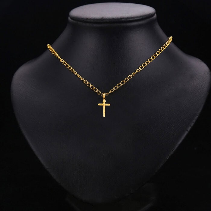 14K Yellow Gold Religious Crucifix Pendant - Image 2