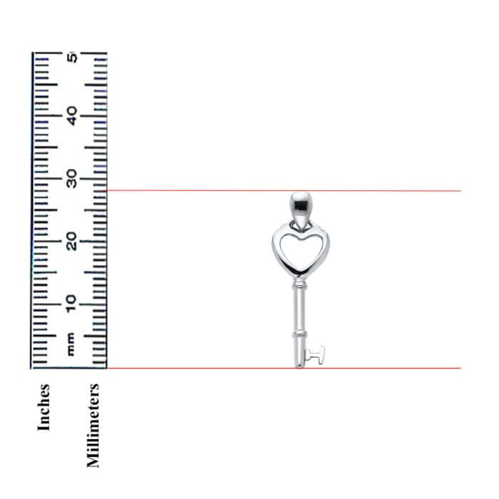 14K White Gold Key to My Heart Pendant - Image 3