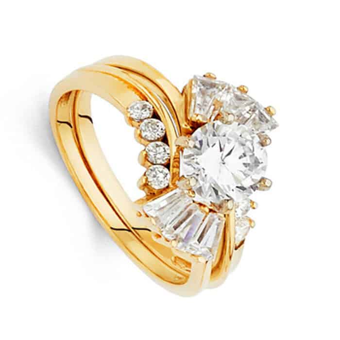 14K Yellow Gold Cubic Zirconia Duo Set - Image 2