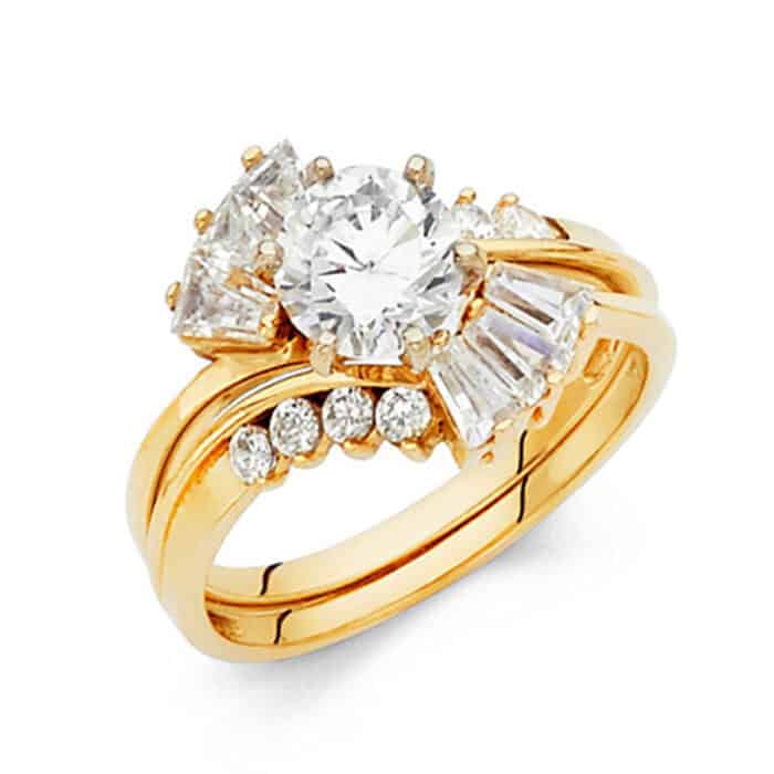 14K Yellow Gold Cubic Zirconia Duo Set