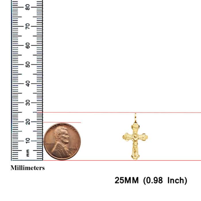 14K Yellow Gold Crucifix Cross Pendant - Image 3