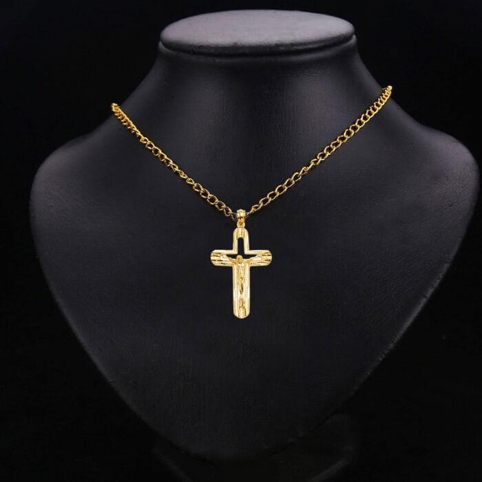 14K Yellow Gold Crucifix Cross Pendant - Image 2