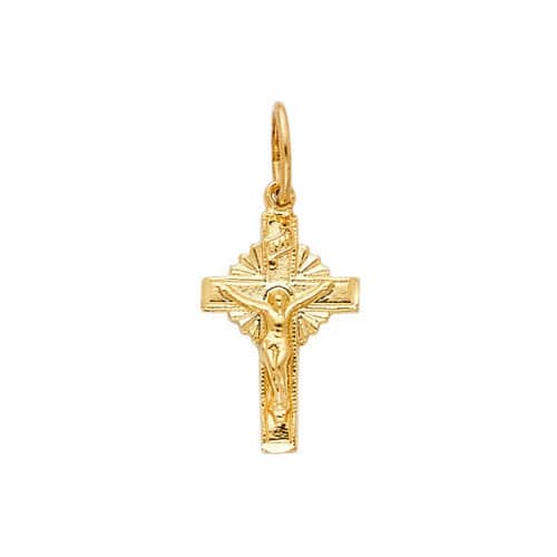 14K Yellow Gold Religious Crucifix Pendant