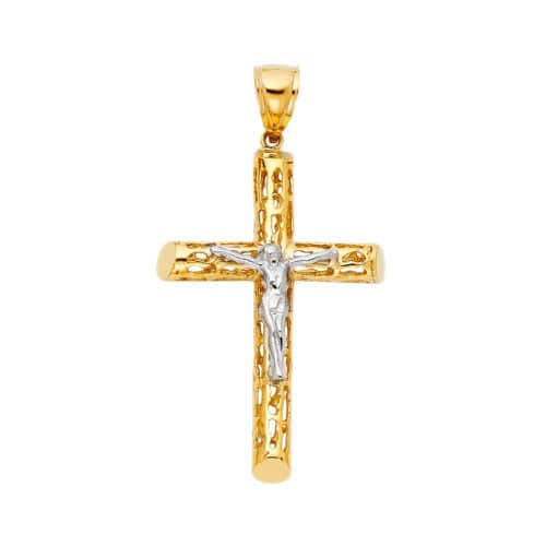 14K Yellow Gold Religious Crucifix Pendant