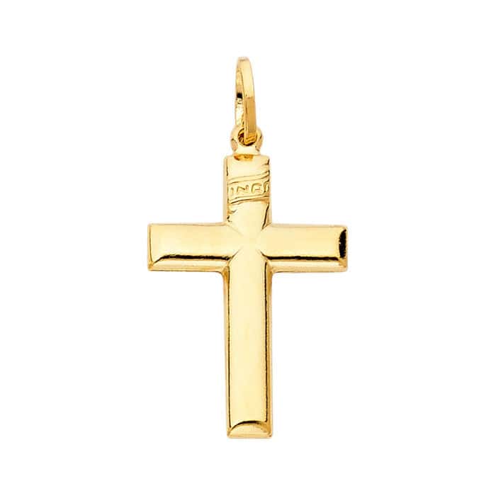 14K Yellow Gold Classic Cross Religious Pendant