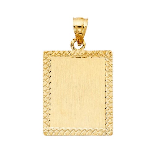 14K Yellow Gold Plain Stamp Pendant