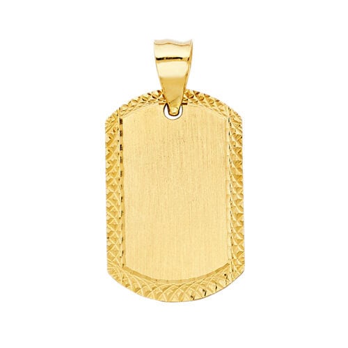 14K Yellow Gold Plain Stamp Pendant