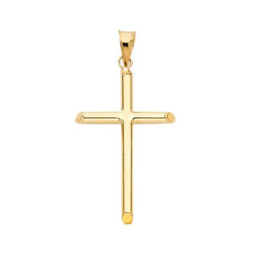 14K Yellow Gold Classic Cross Religious Pendant