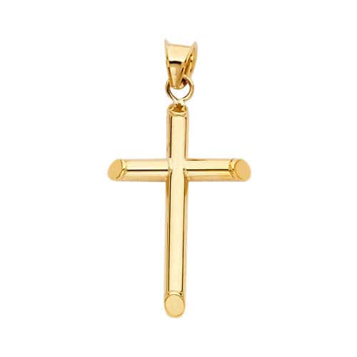 14K Yellow Gold Classic Cross Religious Pendant